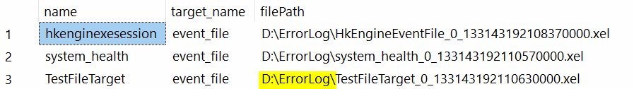 XE event file path in the ErrorLog folder