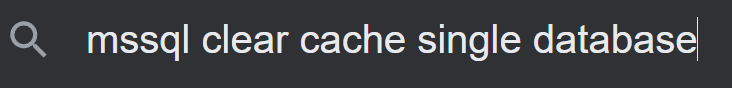 Search bar with text mssql clear cache single database