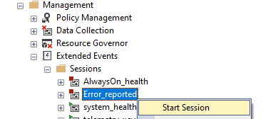 Path to Extended events in SSMS GUI