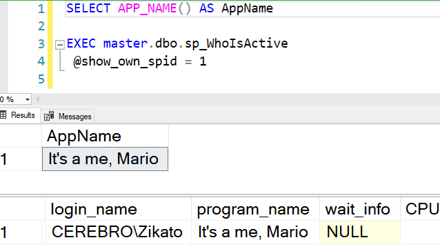 Application name showing &ldquo;It&rsquo;s a me, Mario&rdquo;