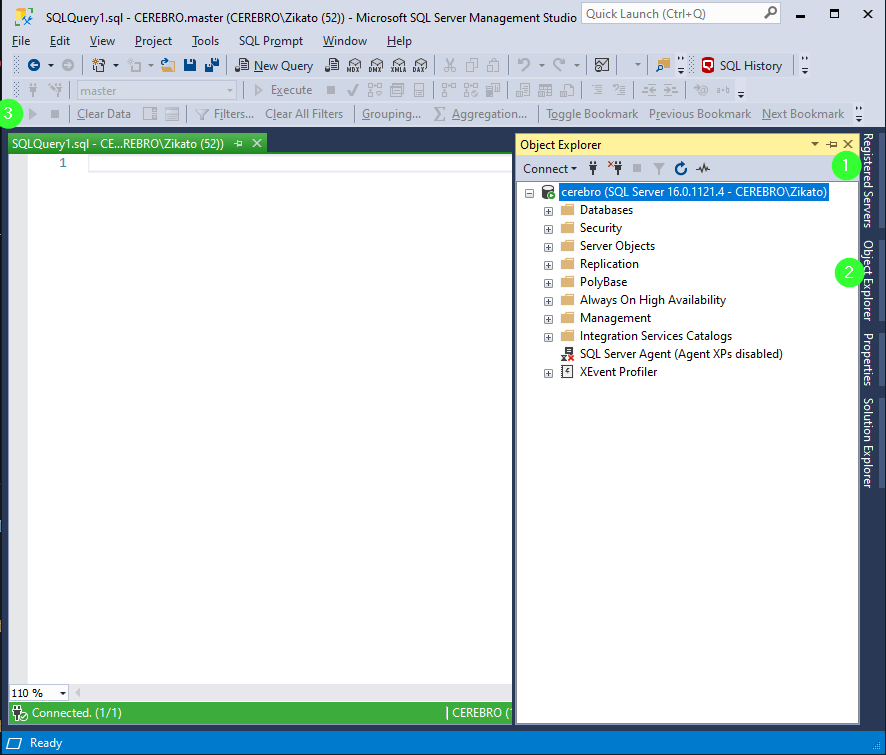 SSMS Layout