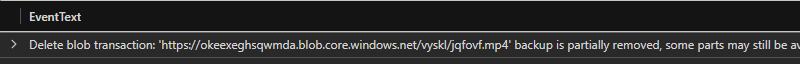 Raw delete log entry showing jqfovf.mp4 was partially removed