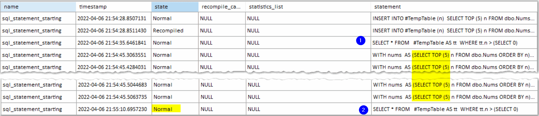 XE showing no recompile