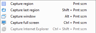Capture options