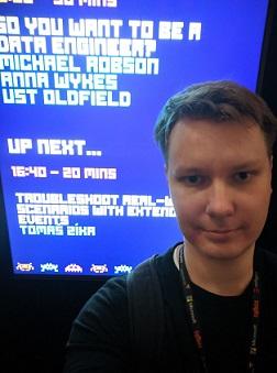 Tom looking visibly nervous in the last photo taken before his SQLBits session